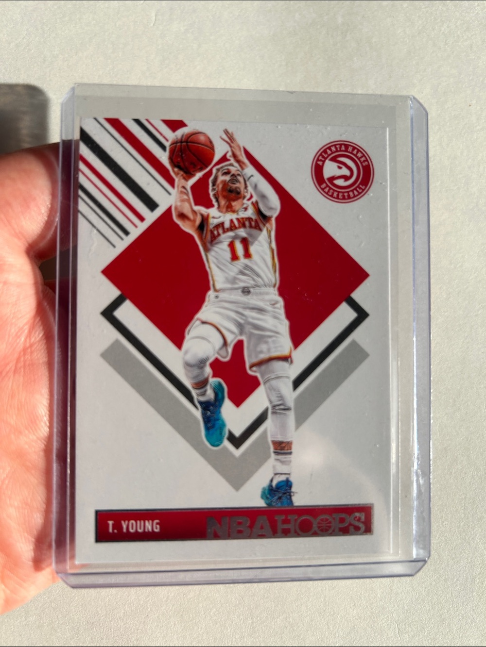 Trae Young NBA Hoops Basketball Card - Red & White